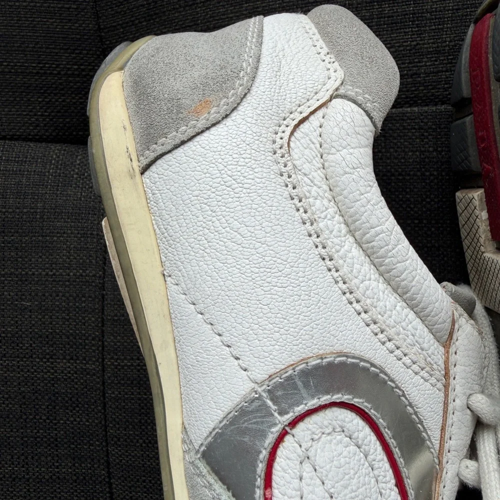 Prada Sport Sneakers Grey White Suede Leather Women’s 10.5 - Picture 11 of 11